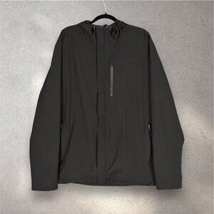 32 Degrees Cool Men's Black Hooded Rain Jacket XL Lightweight Windbreaker